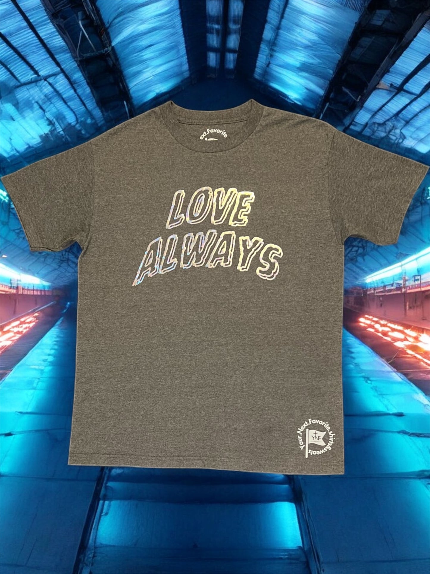 Holographic “LA/ Love Always” Crewneck Tee